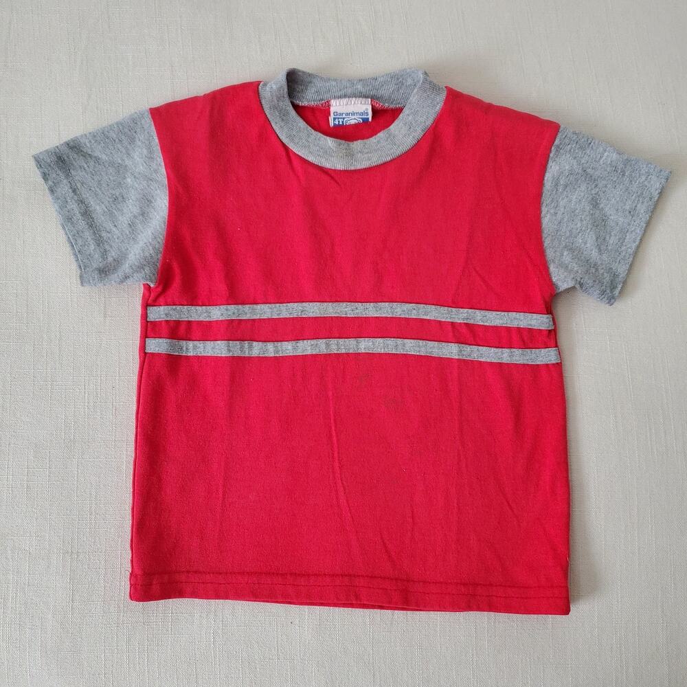 Vintage Red/Gray Striped Tee 3t/4t